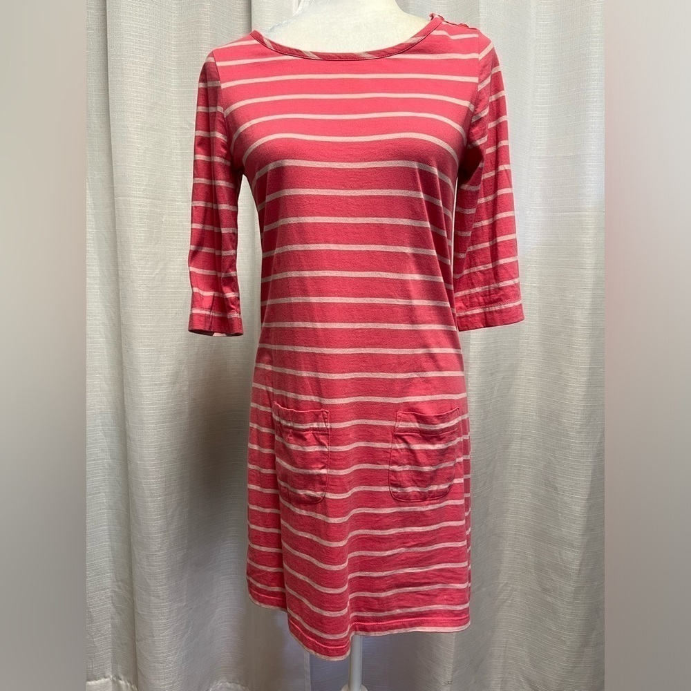 Boden Pure Cotton Midi Dress Pink Stripe | Size 4